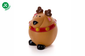 JK ANIMALS, vinylový Sob X-Mas, pískací vánoční hračka pro psy, 8,5 cm, ideální pro aktivní hru © copyright jk animals, všechna práva vyhrazena