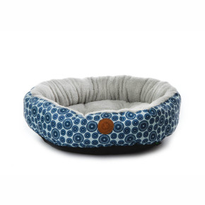 Pelíšek Ring, 60 cm, modré kruhy, pohodlný pelíšek pro malé a střední psy 