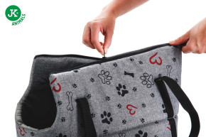 JK ANIMALS, taška Grey Lux S, stylová taška pro malé psy, šedá, 40×24×24 cm © copyright jk animals, všechna práva vyhrazena