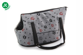 JK ANIMALS, taška Grey Lux M, stylová taška pro malé a střední psy, šedá, 50×30×31 cm © copyright jk animals, všechna práva vyhrazena