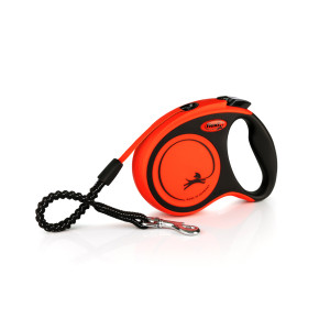 Flexi Xtreme Tape (pásek), velikost S, oranžová, 5 m/20 kg, samonavíjecí vodítko pro psy