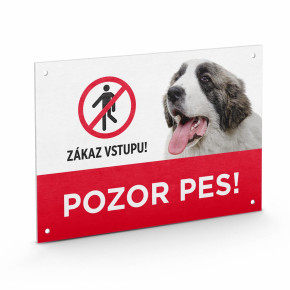 Plastová tabulka na plot "POZOR PES", zákaz vstupu!