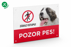 JK ANIMALS, Plastová tabulka na plot "POZOR PES", zákaz vstupu! © copyright jk animals, všechna práva vyhrazena