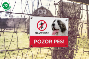 JK ANIMALS, Plastová tabulka na plot "POZOR PES", zákaz vstupu! © copyright jk animals, všechna práva vyhrazena